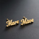 18K Gold Name Stud Earring